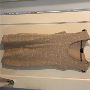 Bebe form fitting gold floral design dress